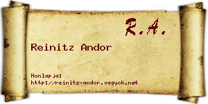 Reinitz Andor névjegykártya